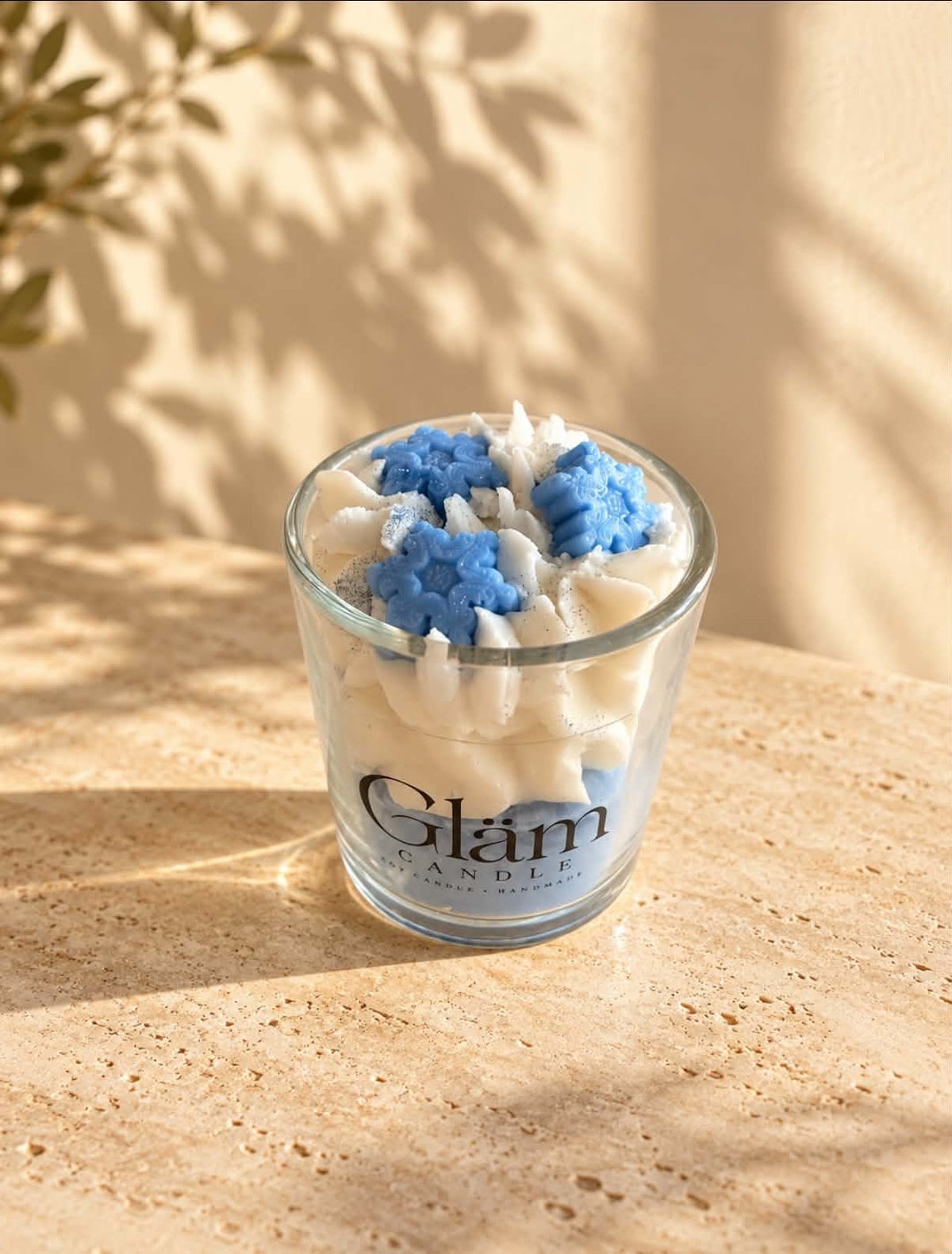 • Gläm Candle – Jäise Muinasjutu ja Karge Lumehelbe Dessert-Küünal