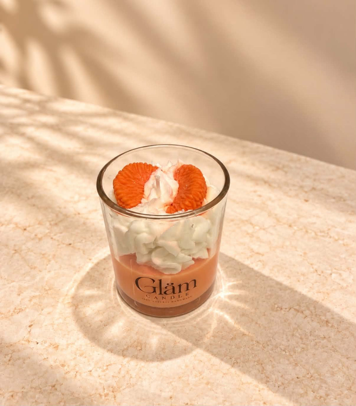 • Gläm Candle – Mandariini ja Koorekreemi Dessert-Küünal