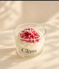 • Gläm Candle – Õitsva Luksuse ja Kreemja Vanilli Dessert-Küünal